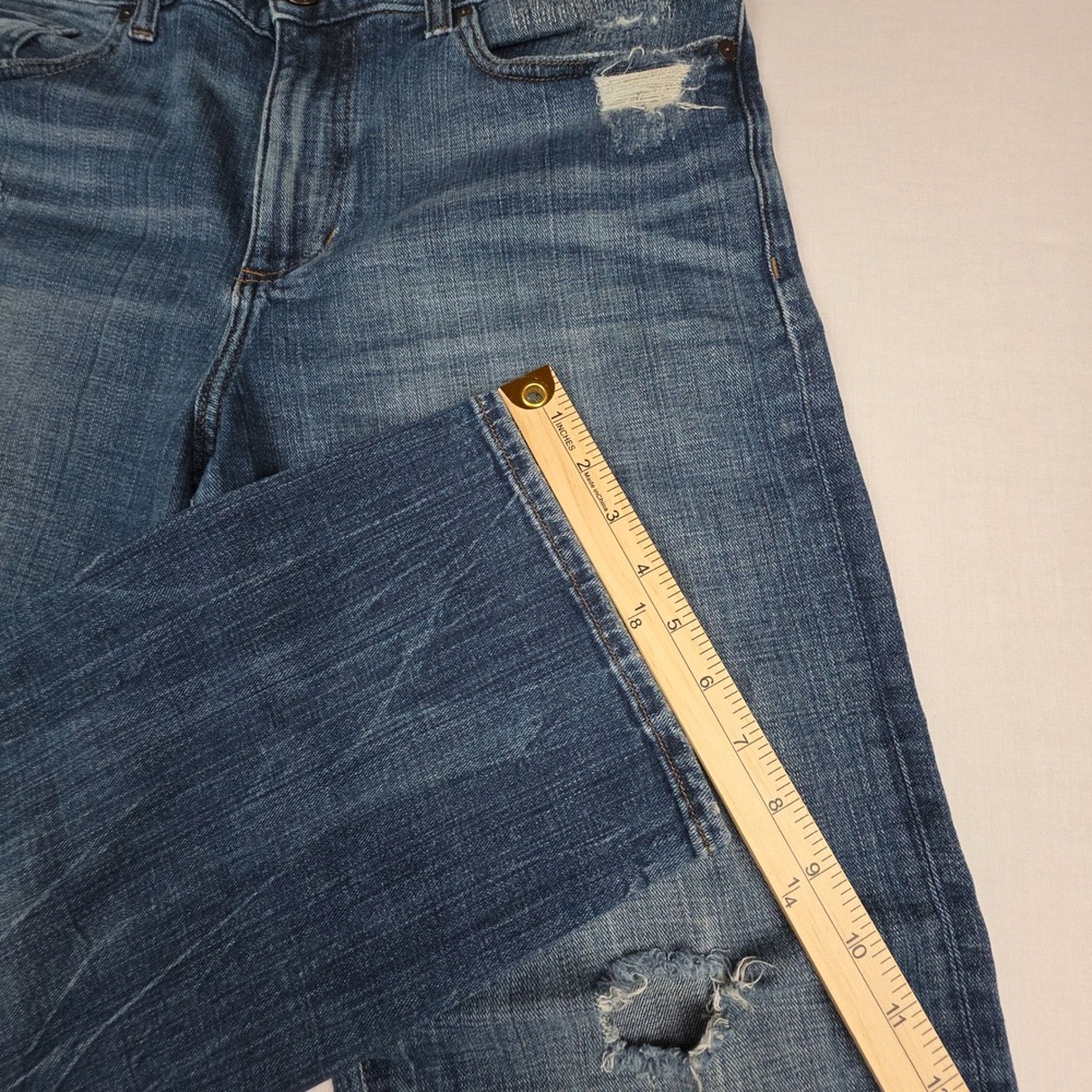Banana Republic Premium Denim Boyfriend Jeans Women 30 Blue Distressed Cotton - Picture 5 of 11